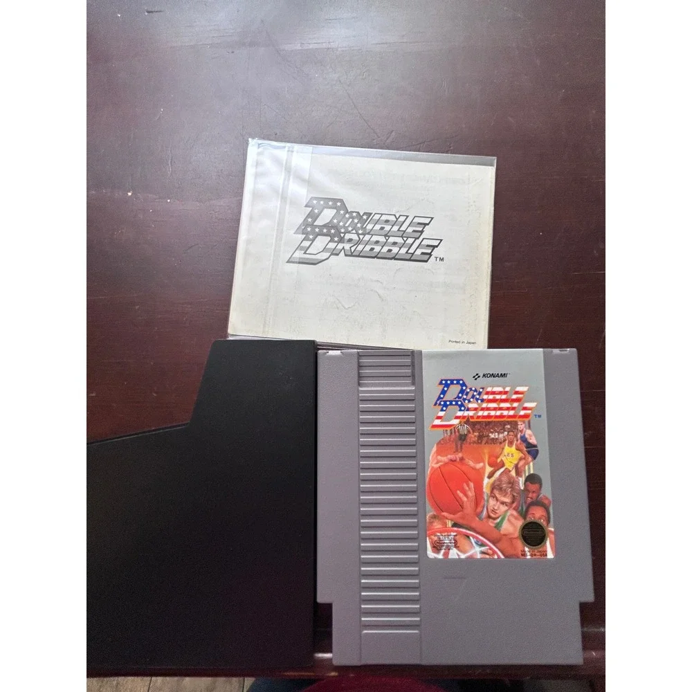 Double Dribble Nintendo NES Game Konami Basketball NES-DW-USA with Manual Sleeve